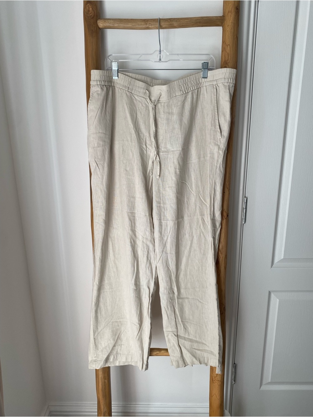 Old Navy High-Waisted Linen-Blend
Straight Pants XL Pockets Drawstrings Summer